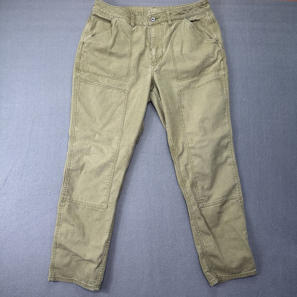 REI CO-OP Women's Size 16 Pants Green Canvas Double Knee Trail Smith Work Pants